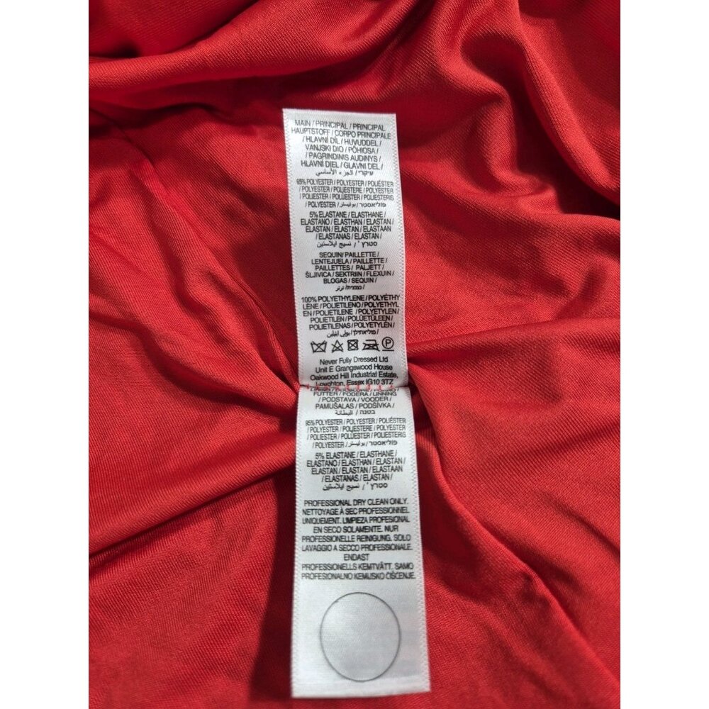 Never Fully Dressed Women's Dress Size 2 Red Sequin Mini Wrap Dress (06) - Picture 11 of 12